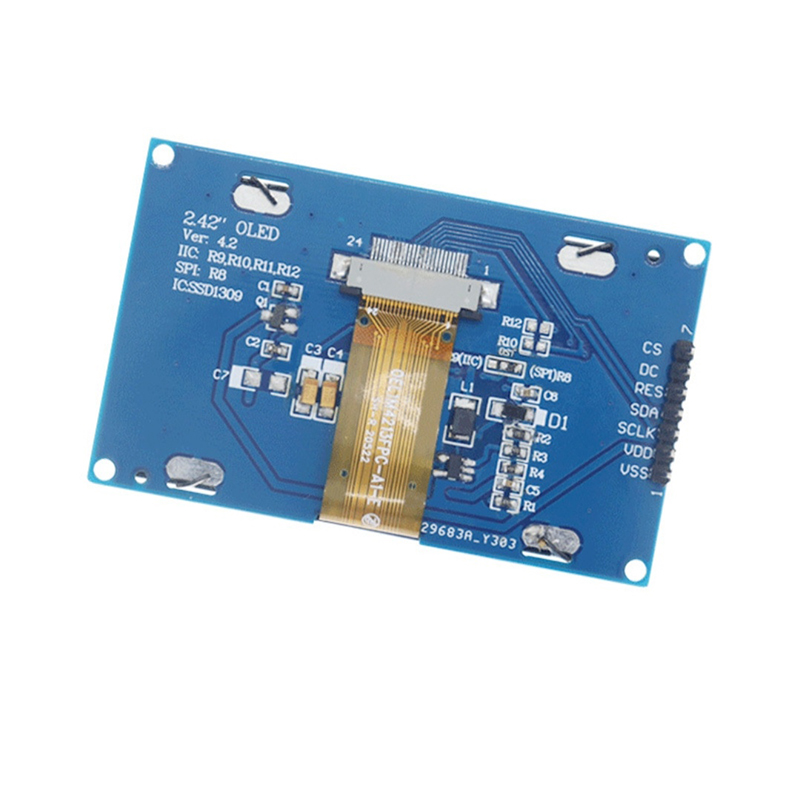2.4 inch monochrome OLED high brightness display resolution 128*64 Parallel /I2C/ 4-wire SPI interface