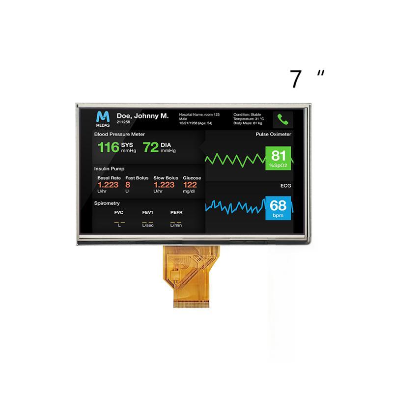 7 inch TFT display/ Resolution 800*480/High-Brightness TFT/Industrial instrument/TN TFT